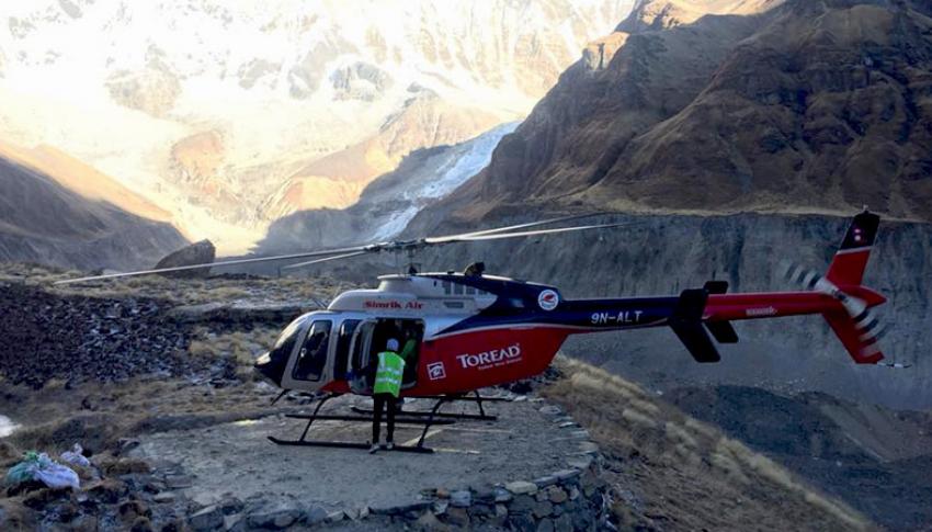 Helicotper at Annapurna Base Camp Helicotper at Annapurna Base Camp
