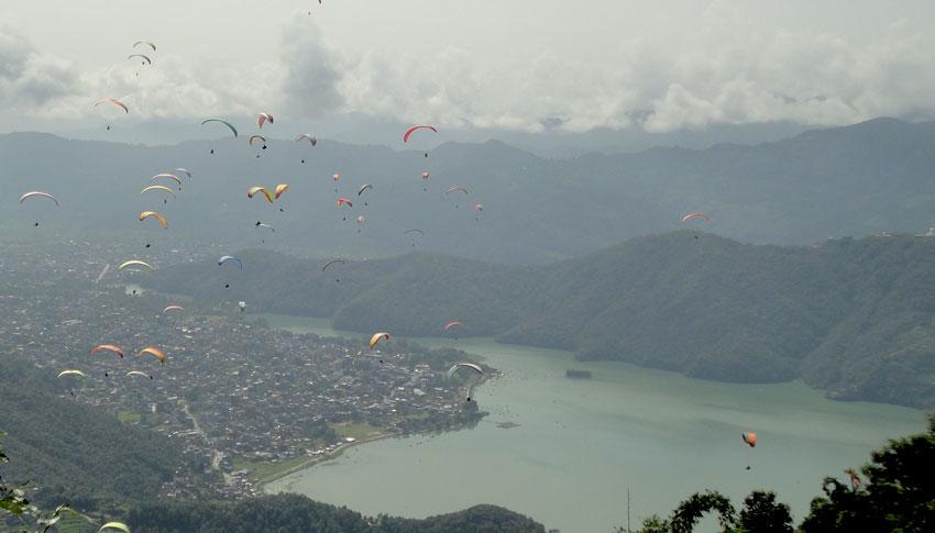 Paragliding at Pokhara Paragliding at Pokhara